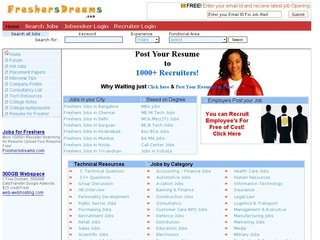 Free Information and News about Job Sites in India - Freshersdreams.com